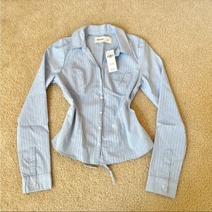 Hollister Light Blue Pinstripe Shirt